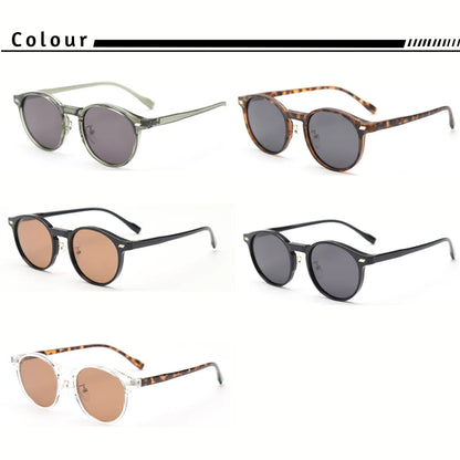 HBK Fashion Sunglasses Men Round TR90 Frame UV400