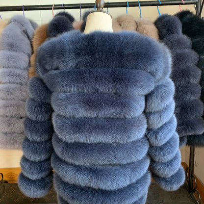 4in1 Real Fox Fur Coat for Women