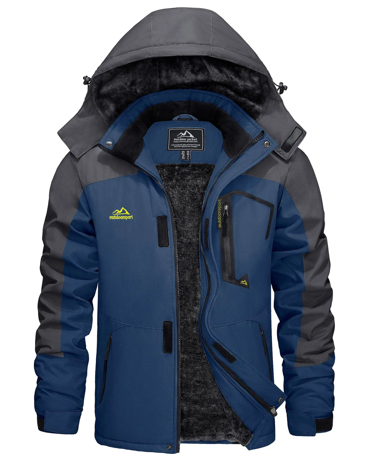 Men's Waterproof Fleece Ski Jacket Parka