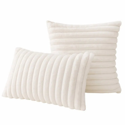 Faux Fur Plush Throw Pillow Covers 30x50cm 45x45cm Orange Green Pink Cream