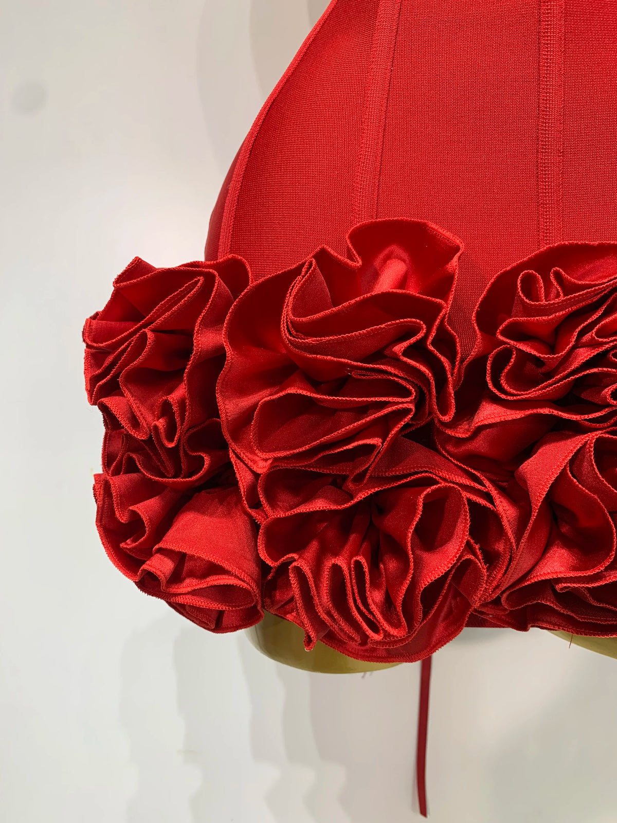 Women Strapless Backless Flower Embellished Mini Dress