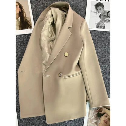 Elegant Women's Double Breasted Blazer Coat