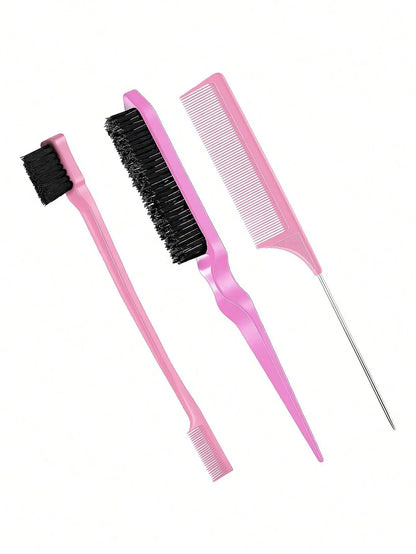 3pcs Styling Comb Set with Hair Brush and Edge Brush