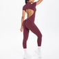 Backless Bodycon Scrunch Jumpsuit for Women Yoga Fitness