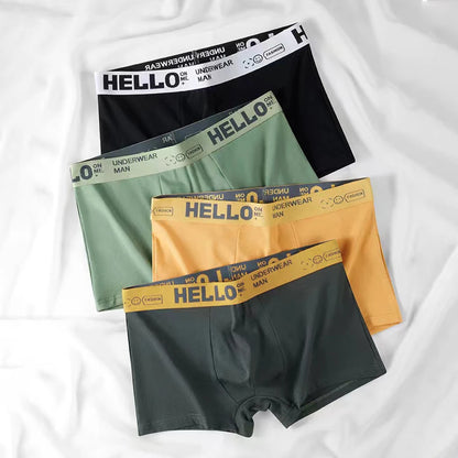 Men's Cotton Boxer Shorts Underwear 4Pcs Set
