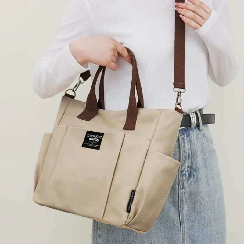 Canvas Large Capacity Commuter Shoulder Handbag