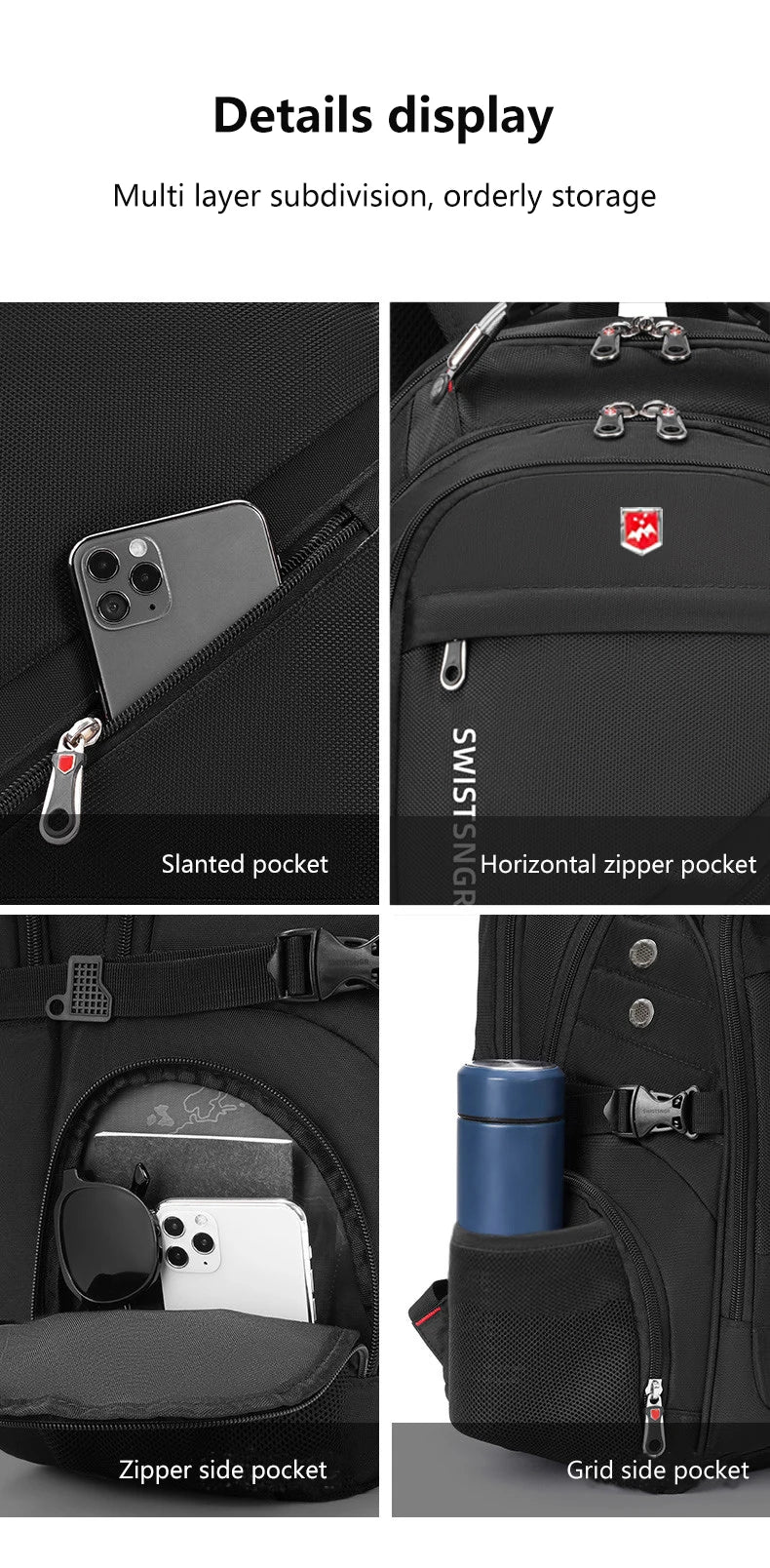 Waterproof Oxford Laptop Backpack for Travel and School