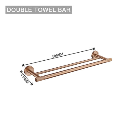 Brushed Rose Gold Metal Bath Hardware Set