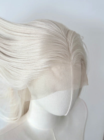 Platinum Lace Front Wig Long Straight White Cosplay Wig