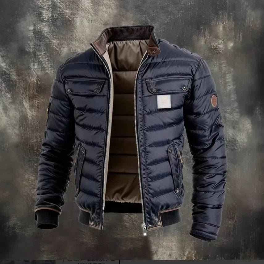 Men's Stand-up Collar Cotton Jacket Casual Warm Coat