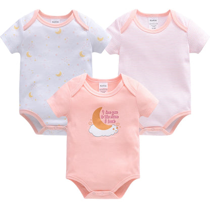 Cotton Lion Print Baby Bodysuit Set for Boys