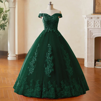 Off Shoulder Plus Size Wedding Dress Tulle and Organza