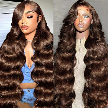Body Wave Wig 46 Inches Chocolate Brown Remy Hair