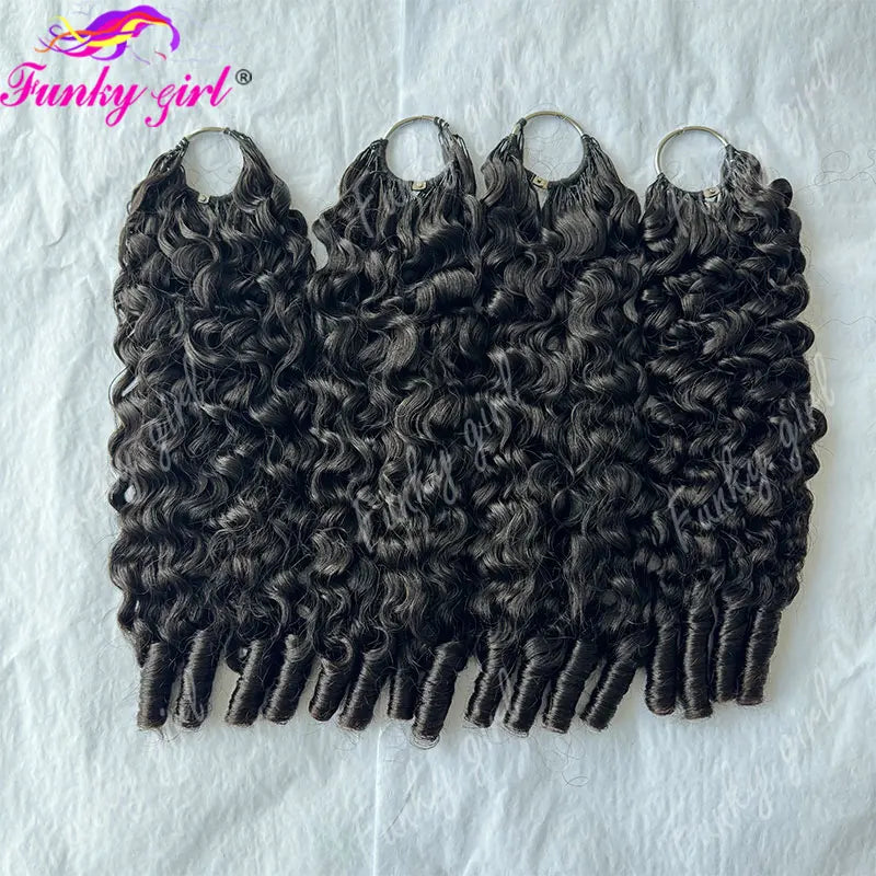12A Curly Crochet Human Hair Extensions Natural Black