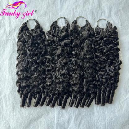 12A Curly Crochet Human Hair Extensions Natural Black