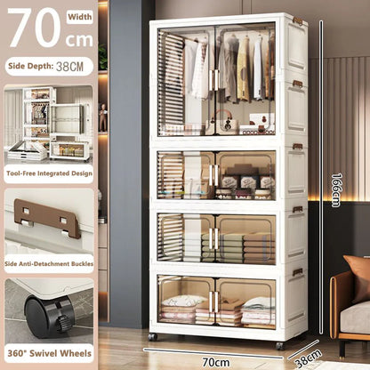 Multi-Layer Plastic Storage Cabinet for Home Use