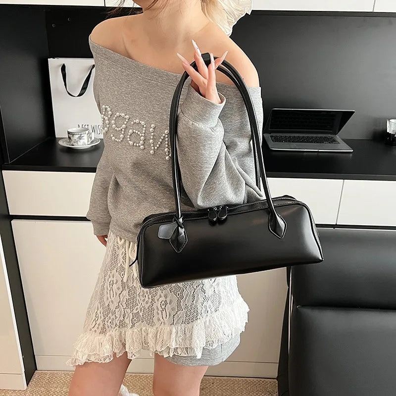 Vintage Cowhide Shoulder Bag for Women