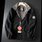 Windproof Fleece Padded Jacket for Men, Large Size