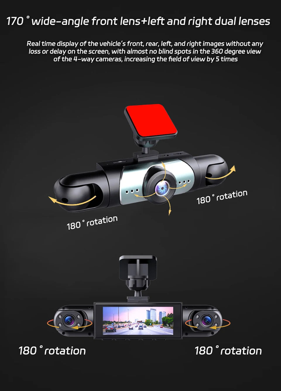 1080P Four-Channel Car DVR with Night Vision
