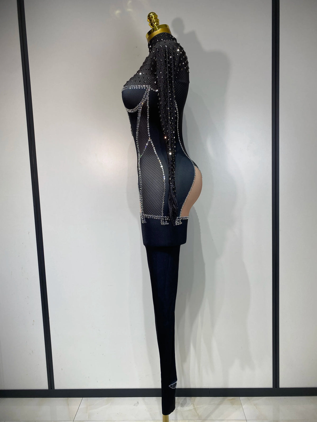 Sparkly Diamond Mesh Jumpsuit for Women