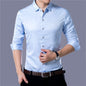 Men's Casual Long Sleeved Shirt in Solid Color