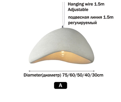 Nordic Wabi Sabi Pendant Lamp Brushed Nickel LED Chandelier