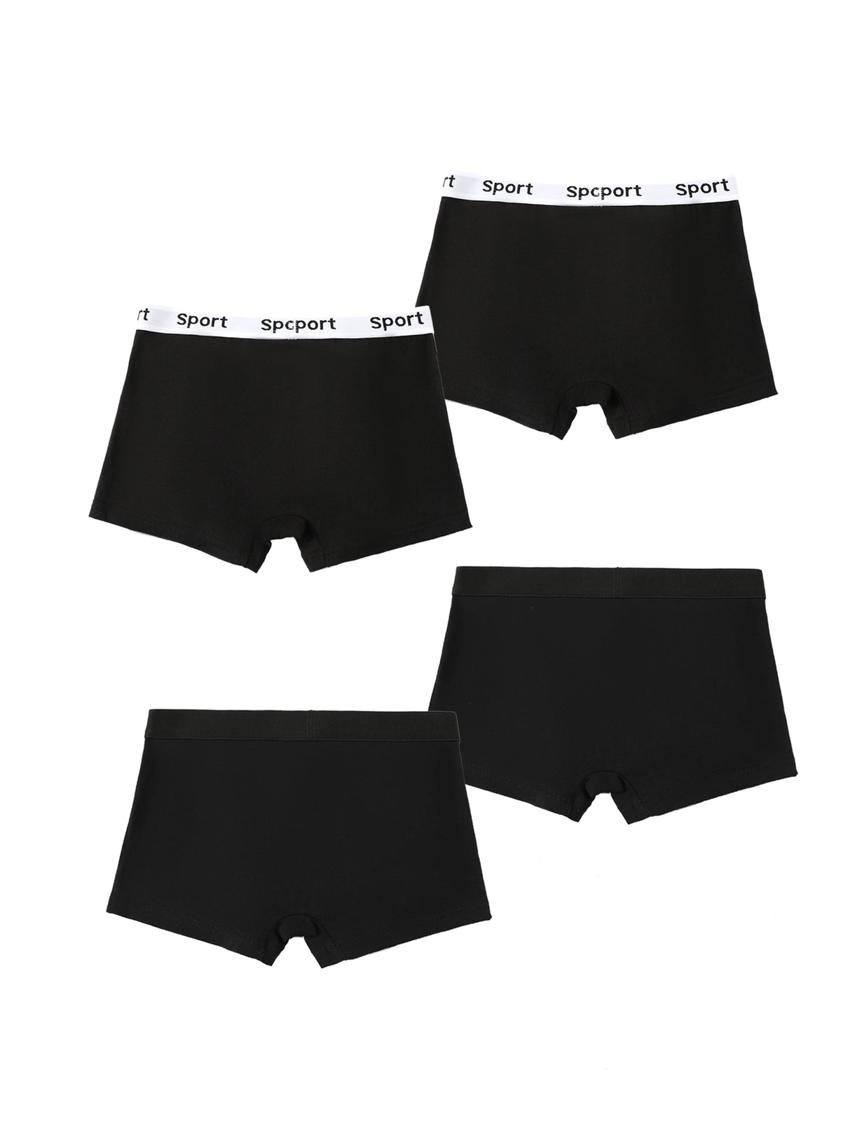Boys Cotton Boxers with Letter Print 4-Pack
