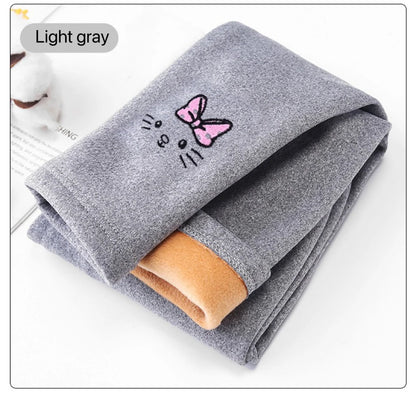 Fleece-Lined Thermal Leggings for Girls