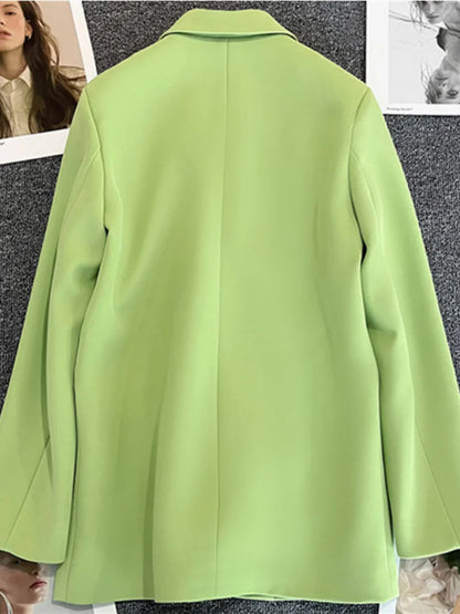 Elegant Women's Double Breasted Blazer Coat