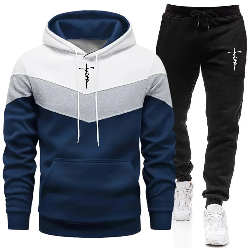 Men's Casual Hoodie Tracksuit for Autumn and Winter