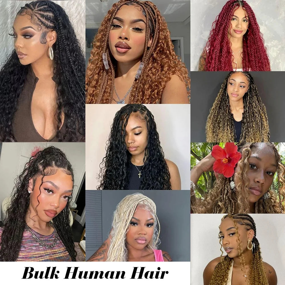 Deep Wave Bulk Human Hair 100g for Braiding