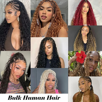 Deep Wave Bulk Human Hair 100g for Braiding