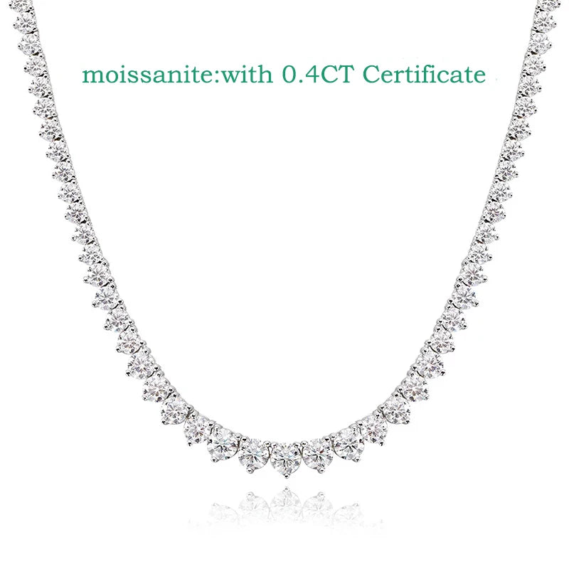 Moissanite Tennis Necklace in 925 Sterling Silver
