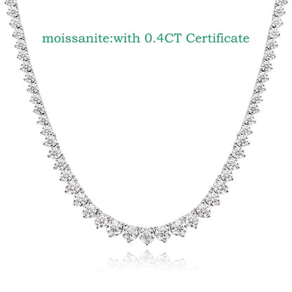Moissanite Tennis Necklace in 925 Sterling Silver