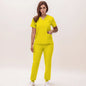 Stretchy V-Neck Nurse Scrub Set Jogger Pants