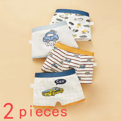 Boys Cotton Cartoon Print Boxer Briefs