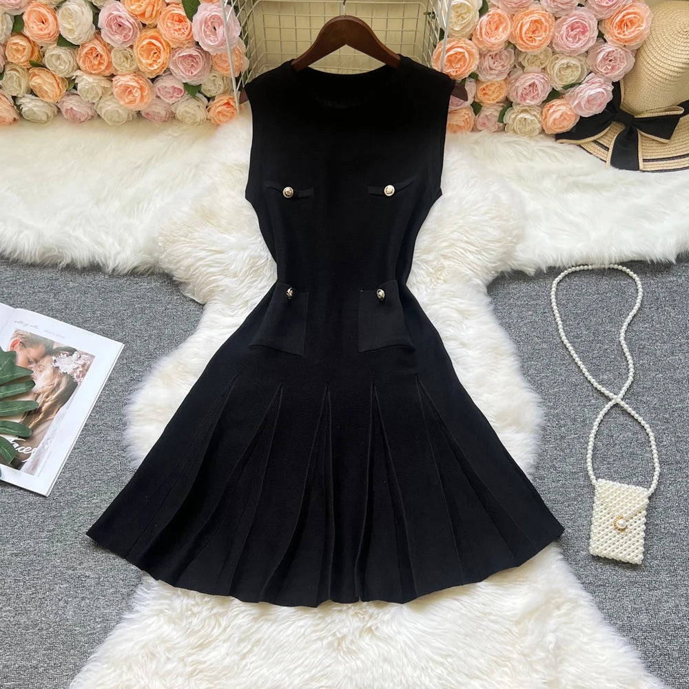 Pleated A-Line Summer Dress for Women
