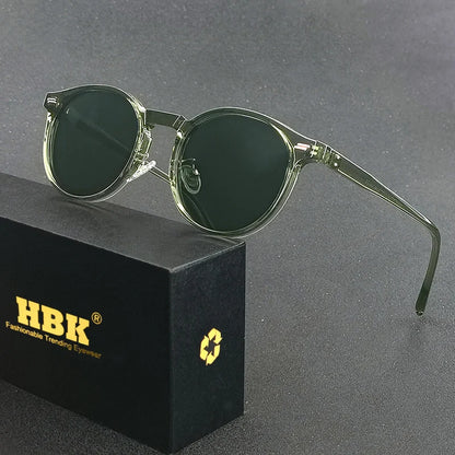 HBK Fashion Sunglasses Men Round TR90 Frame UV400