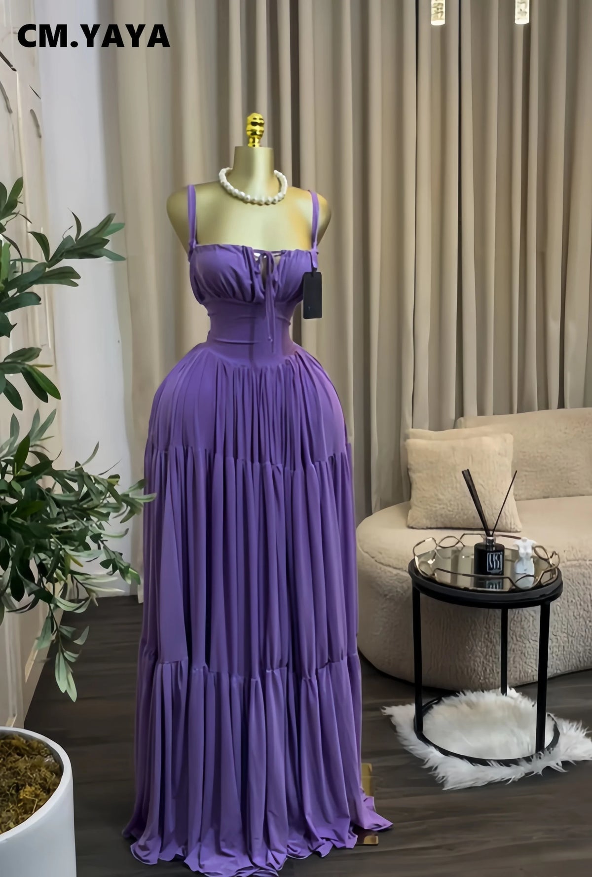 Summer Women Halter Maxi Dress Slim Polyester Beach Party