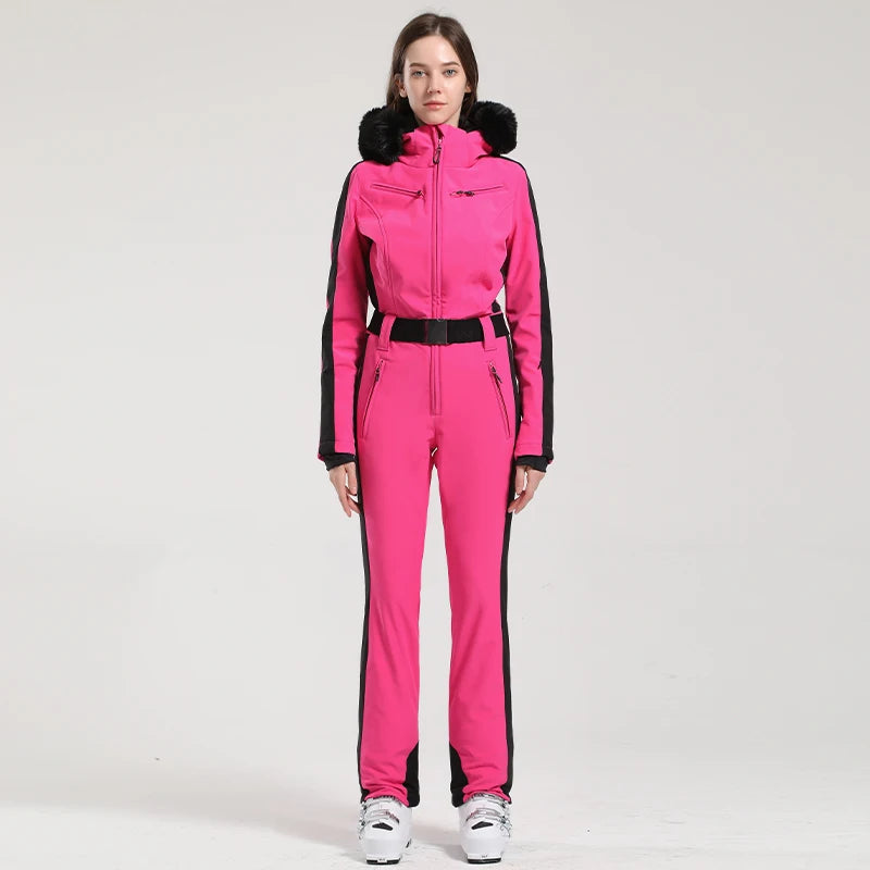 Gsou Women's Winter Snow Jumpsuit Waterproof Ski Suit