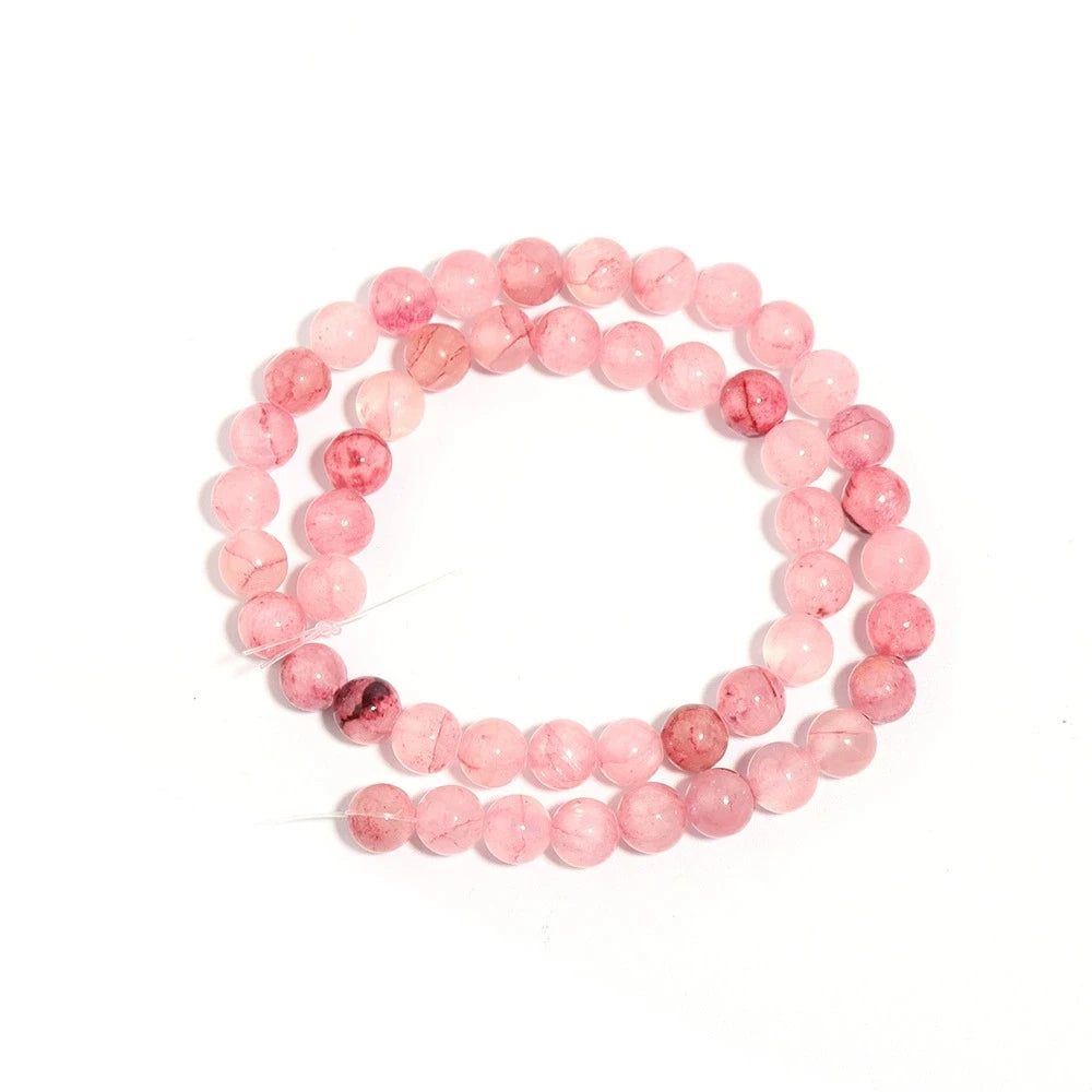 Natural Persian Jade Stone Pink Loose Beads 4-12mm