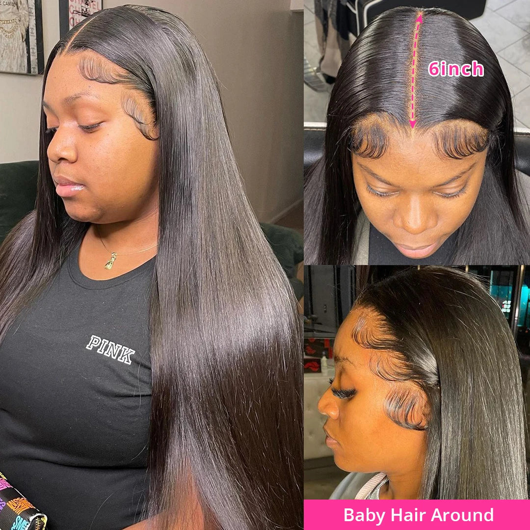 Hd Lace Frontal Wig 30 Inch Bone Straight Human Hair