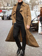 Men's Thin Trench Coat with Epaulets for Spring