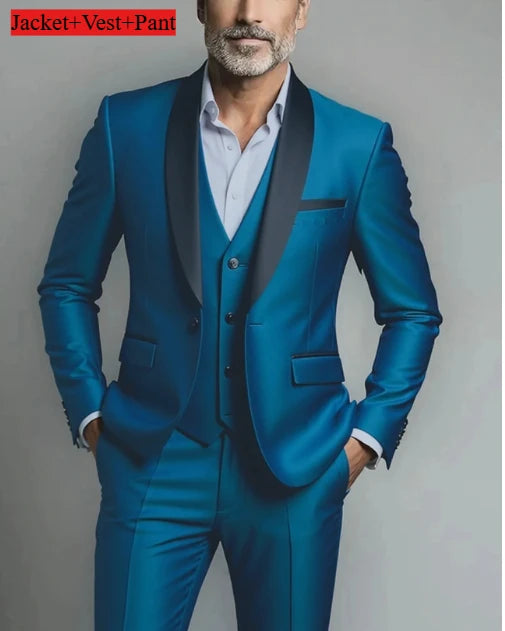 Men Slim Fit Tuxedo Suit for Weddings and Parties