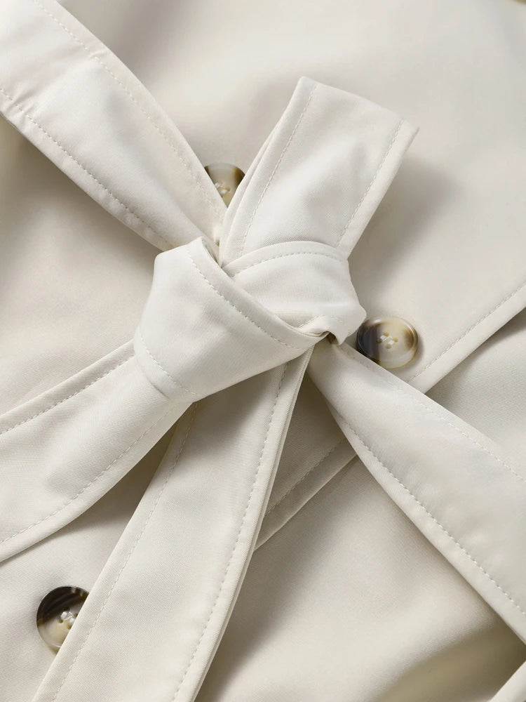 Women's Double Breasted Long Trench Coat Windbreaker