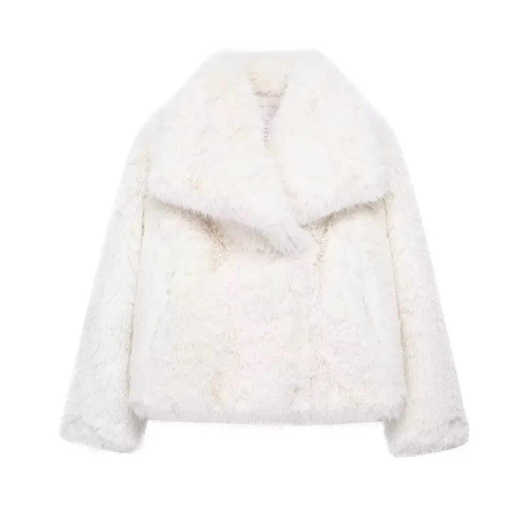 Faux Fur Fluffy Coat for Women Warm Winter Outerwear