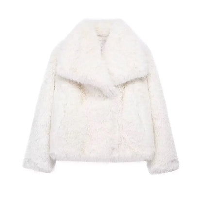 Faux Fur Fluffy Coat for Women Warm Winter Outerwear