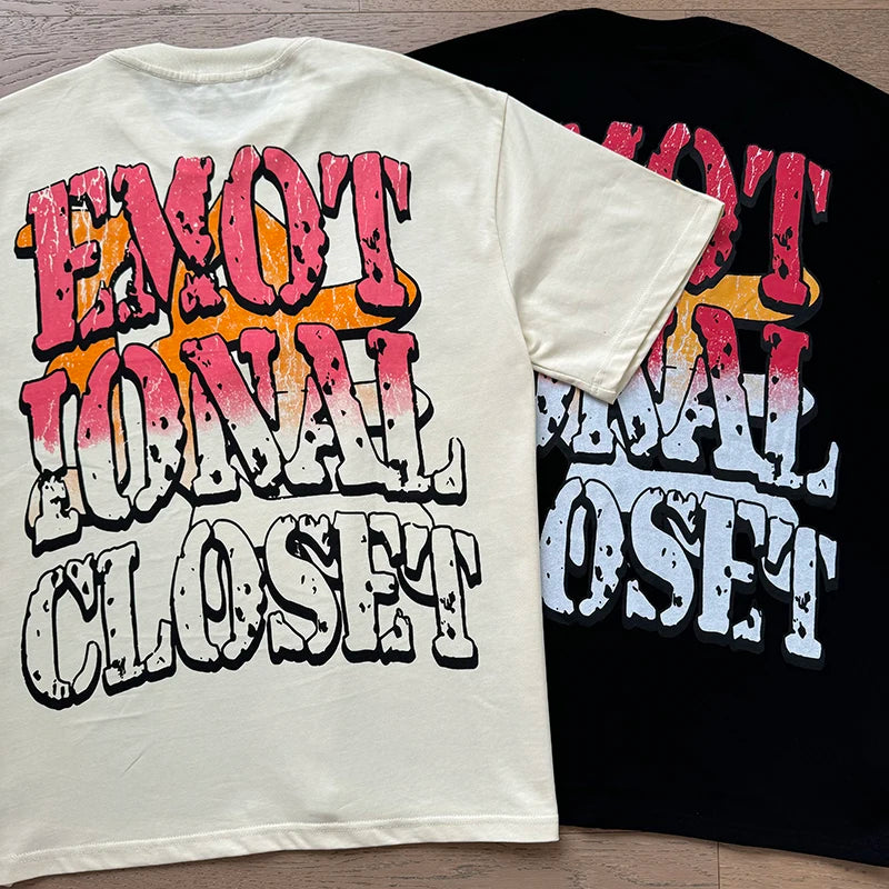 Mixed Emotion Cotton T-Shirt for Couples with Angel Print