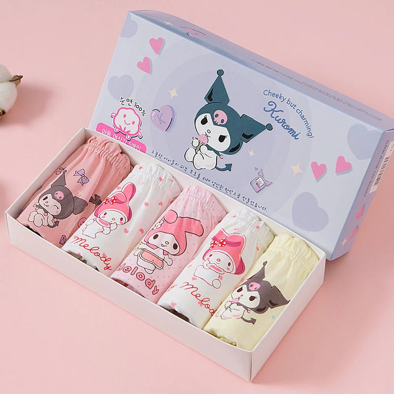 Cotton Girls Briefs with Cartoon Characters