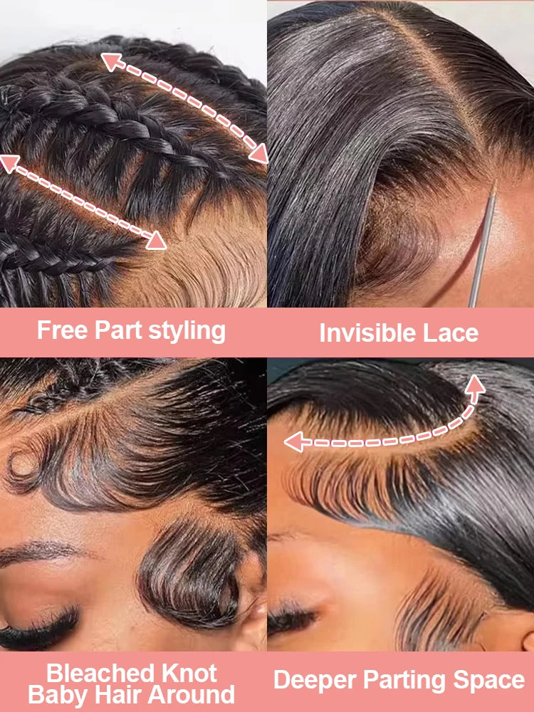 Bone Straight Human Hair Lace Front Wig 360